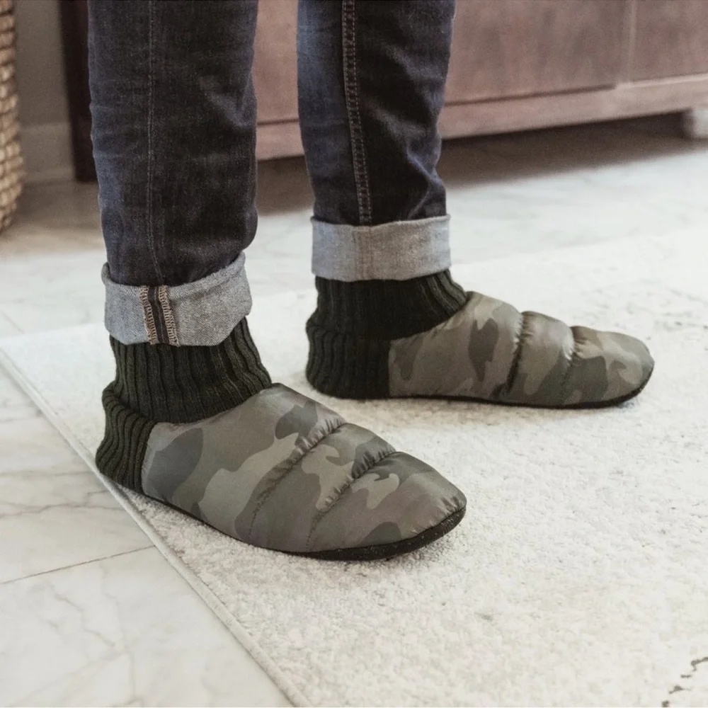 MUK LUKS Unisex Quilted Slipper Booties - Green, S/M (8-10) NWT